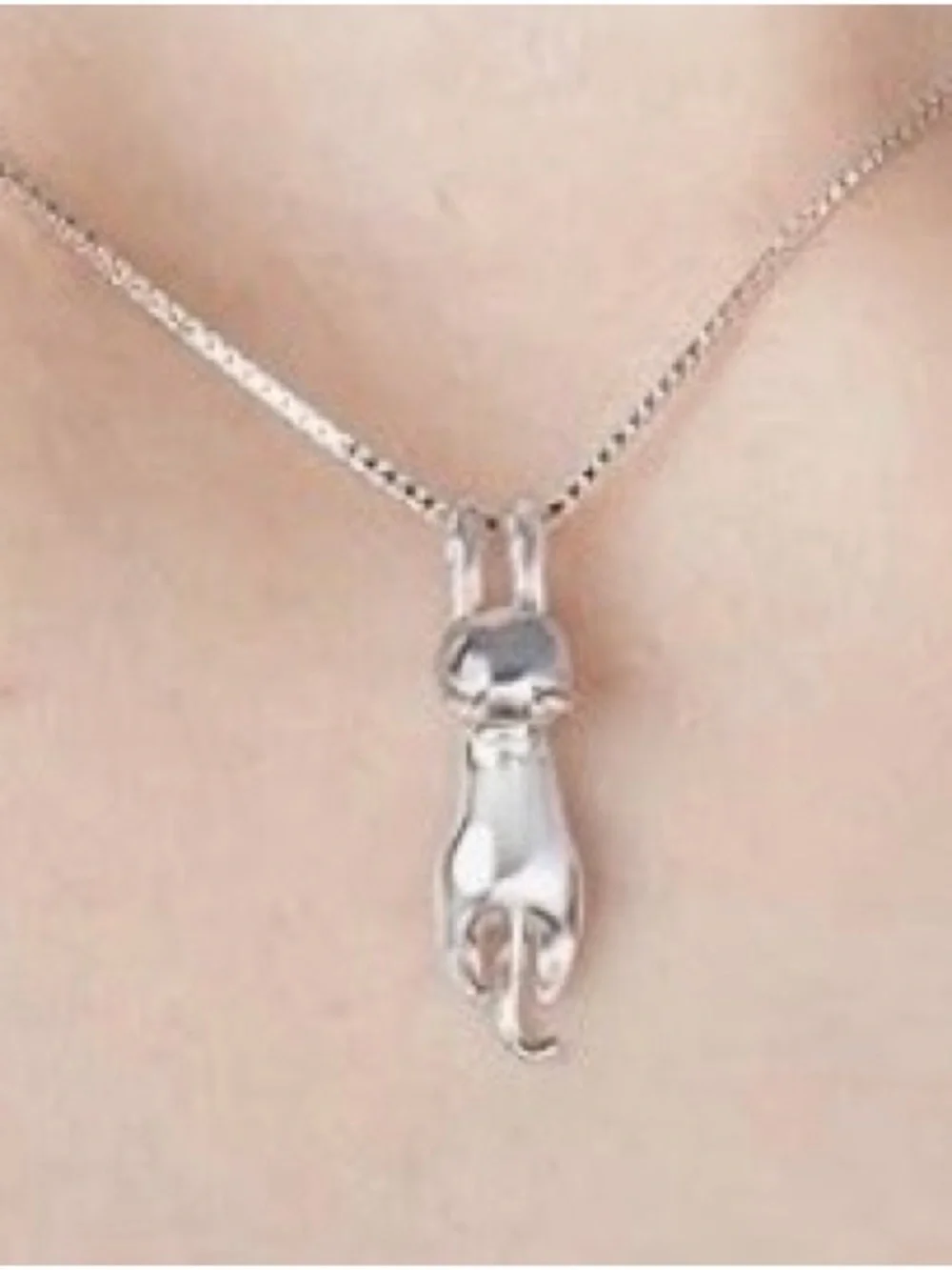 925 Sterling Silver Cat Pendant Necklace